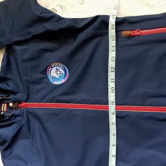 R.Pessoa By Horseware Hooded Riding Rain Jacket Size Small Navy/Red - Picture 16 of 16